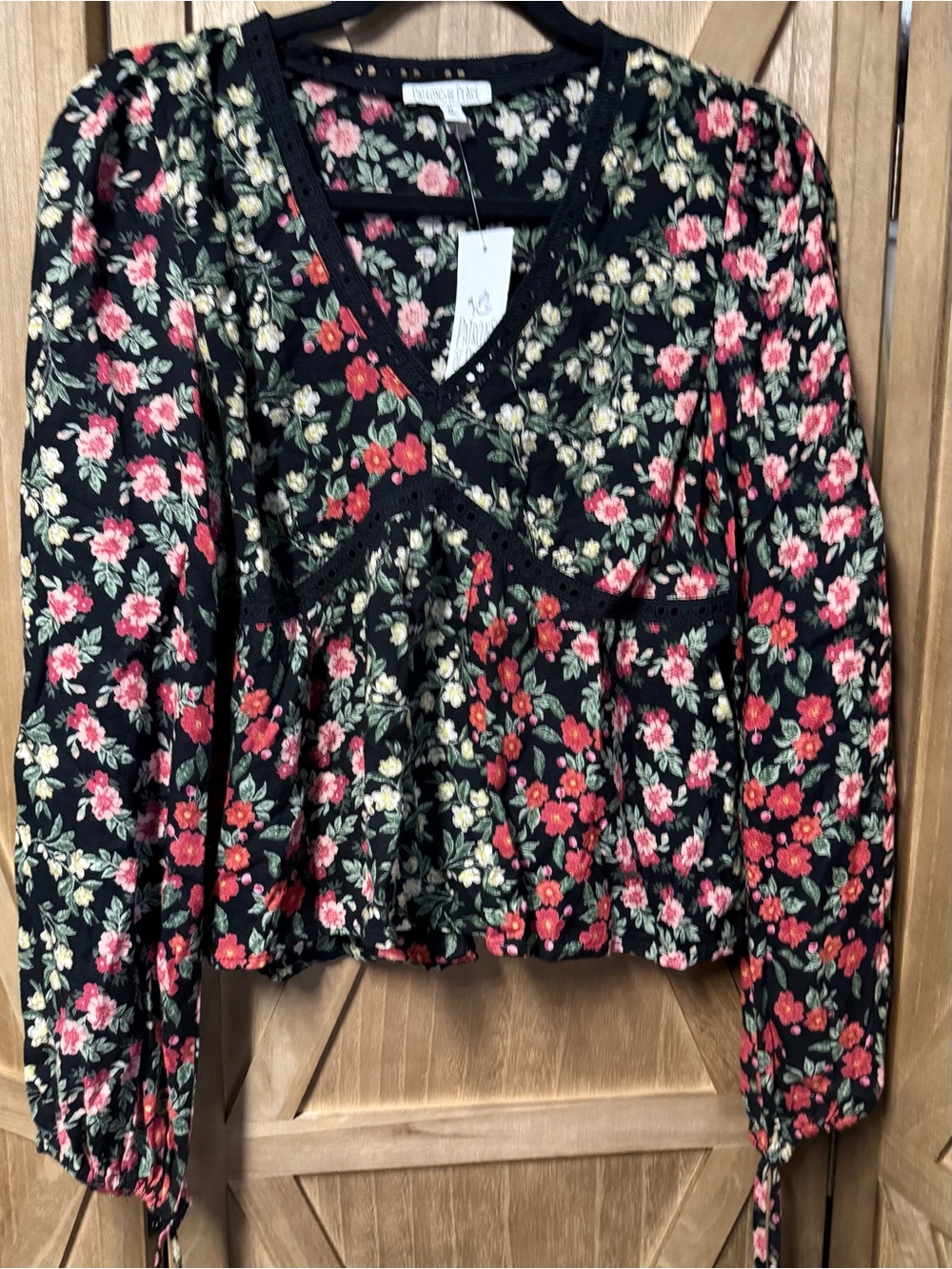 Patrons of Peace NWT Floral Peplum Top Size Medium